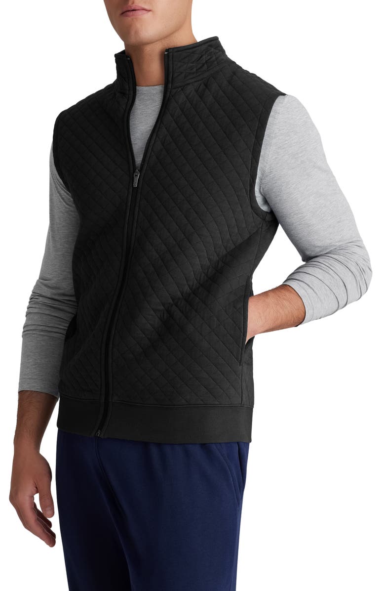 Tommy John Quilted Vest, Main, color, Black