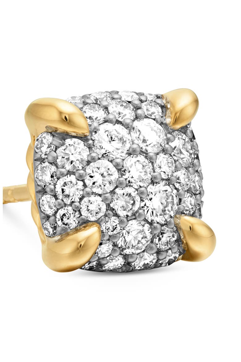 Chatelaine® Stud Earrings in 18K Gold & Pavé Diamonds, Alternate, color, DIAMOND