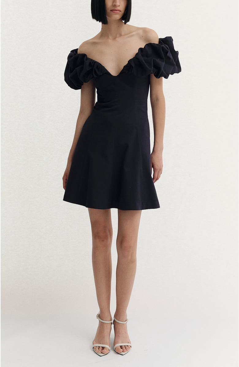 De Loreta Cumaral Puff Off the Shoulder Cotton Minidress, Main, color,