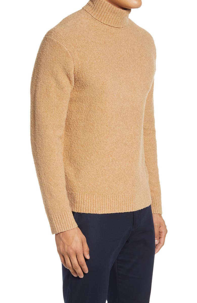 Club Monaco Bouclé Cotton Blend Turtleneck Sweater, Alternate, color,
