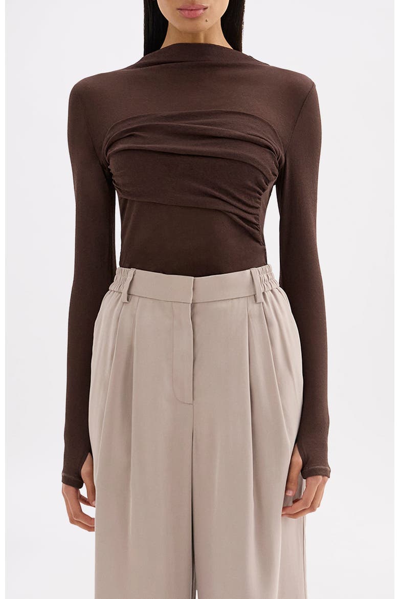 Aster Mesh Top, Main, color, Chocolate