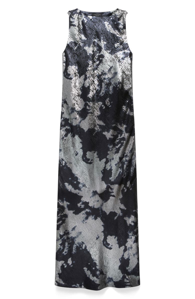 rag & bone Margaret Metallic Sleeveless Maxi Dress, Alternate, color, Silver Multi