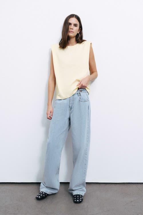 Shop Nocturne Padded Basic T-shirt In Yellow