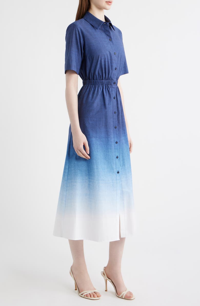 Anne Klein Short Sleeve Shirtdress, Alternate, color, Distant Mountain Multi