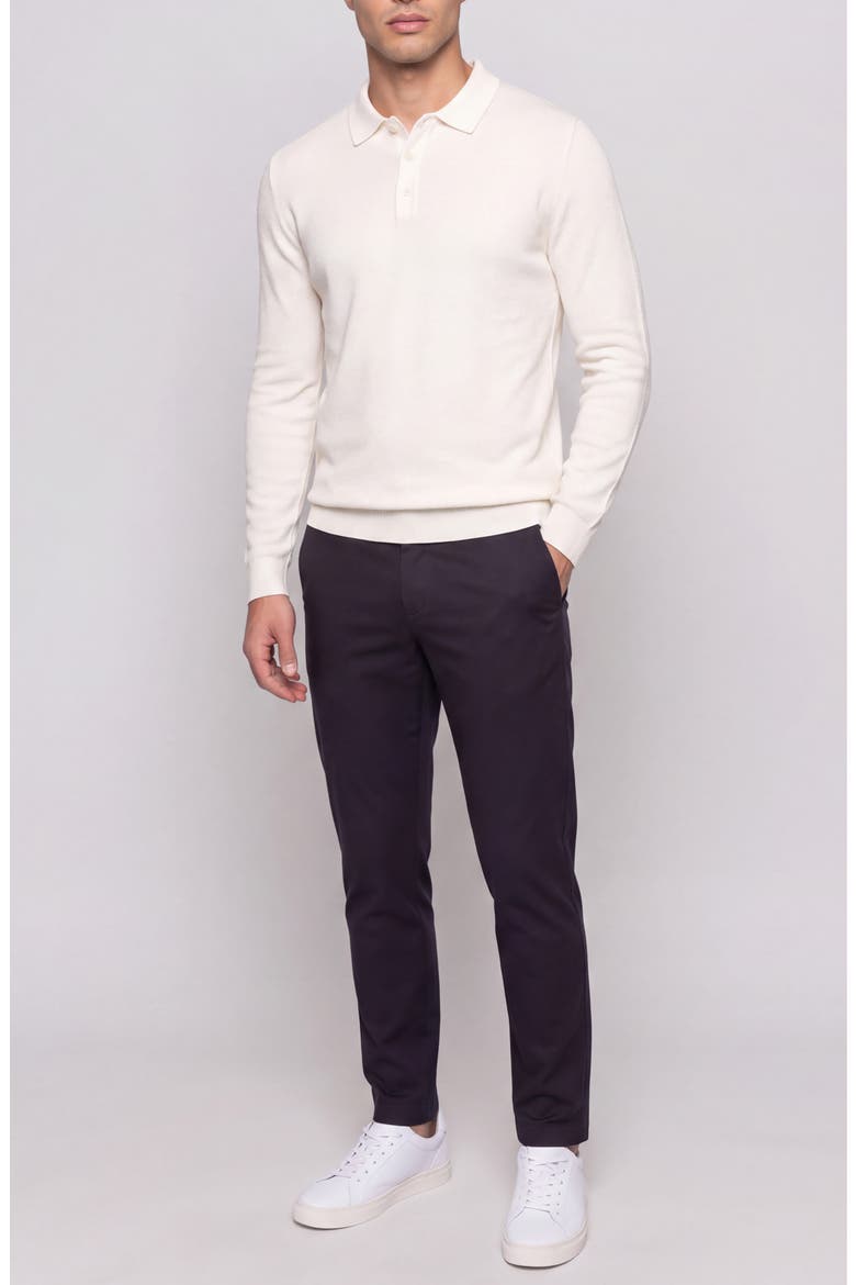 Sullivan Long Sleeve Cotton Polo, Alternate, color, IVORY