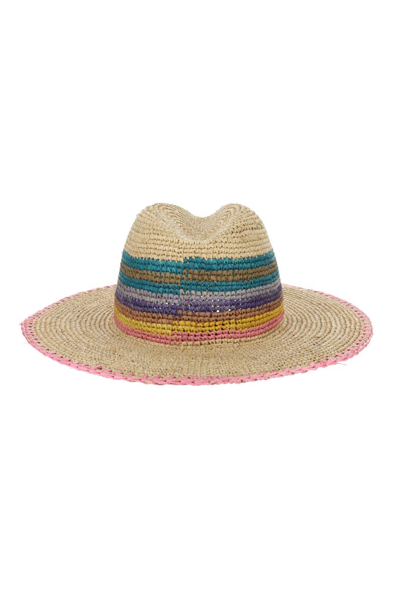 Brenta Multicolor Raffia Hat, Alternate, color, NATURAL