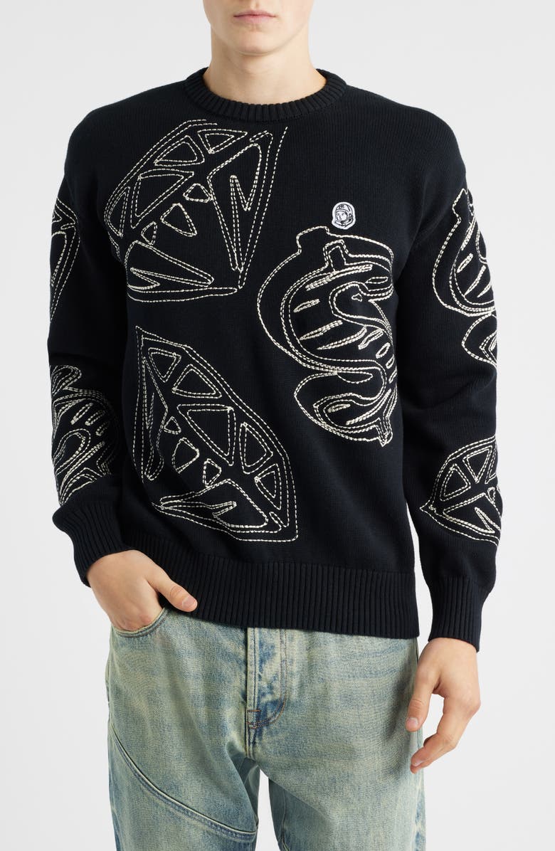 Billionaire Boys Club Diamond Dollar Crewneck Sweater, Main, color, Black