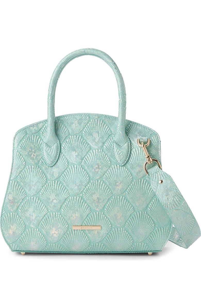 Brahmin Rosetta Embossed Leather Satchel, Alternate, color,
