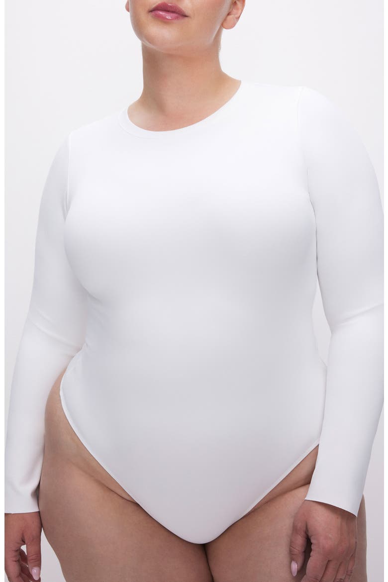 Sculpting Crewneck Bodysuit, Alternate, color, WHITE001