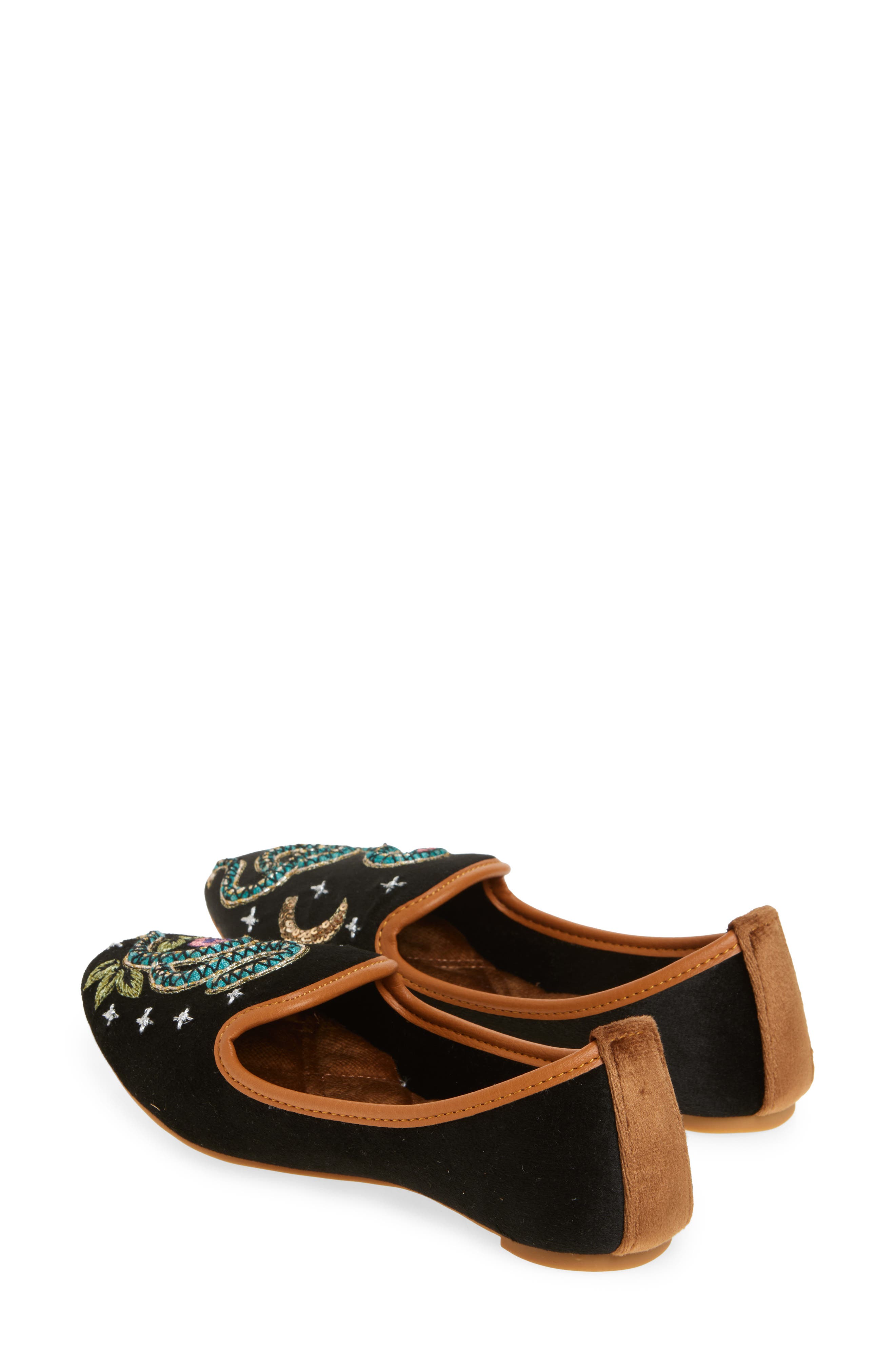 FUCHSIA Viper Mismatched Embroidered Loafer, Alternate, color, Black