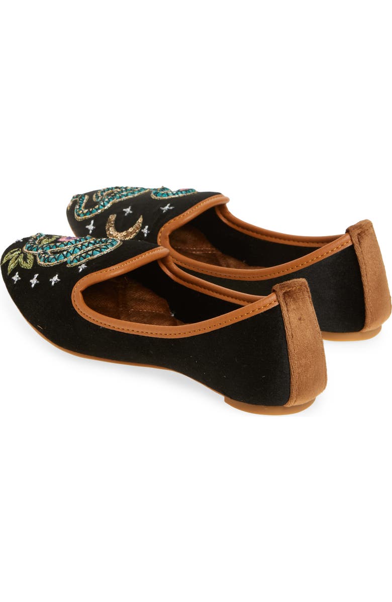 FUCHSIA Viper Mismatched Embroidered Loafer, Alternate, color, Black