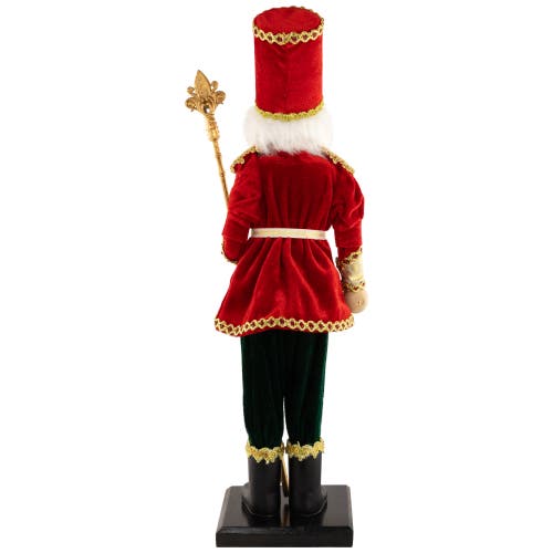 Northlight Jeweled Nutcracker With Scepter Christmas Figure In Red