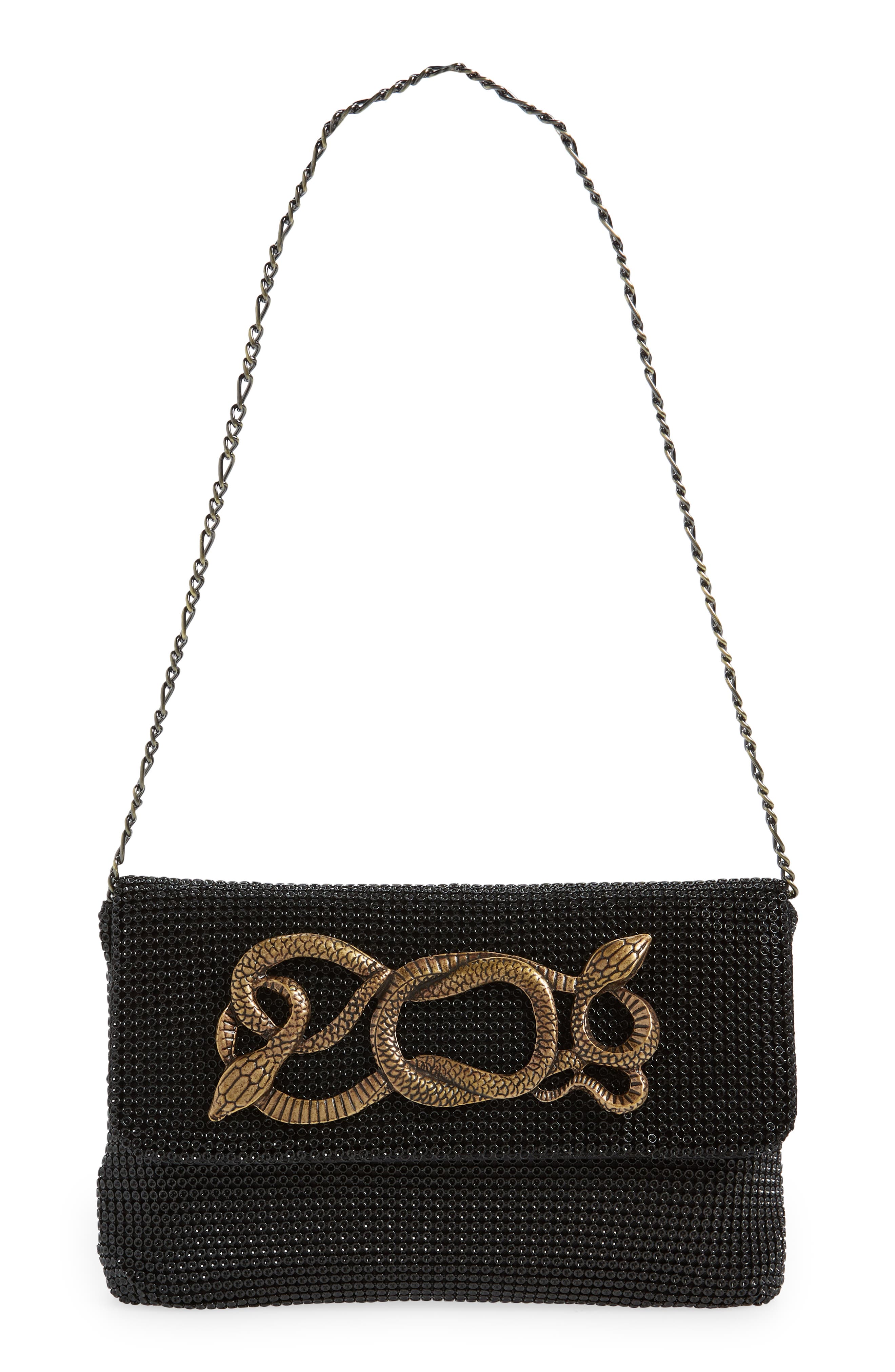 Whiting & Davis Serpent Mesh Clutch, Main, color, 
