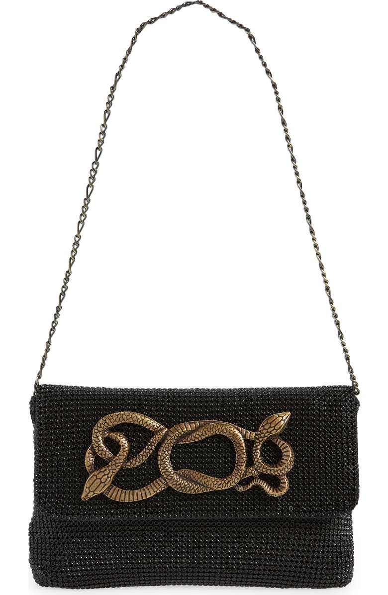 Whiting & Davis Serpent Mesh Clutch, Main, color,