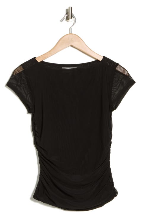 Ruched Cap Sleeve Top