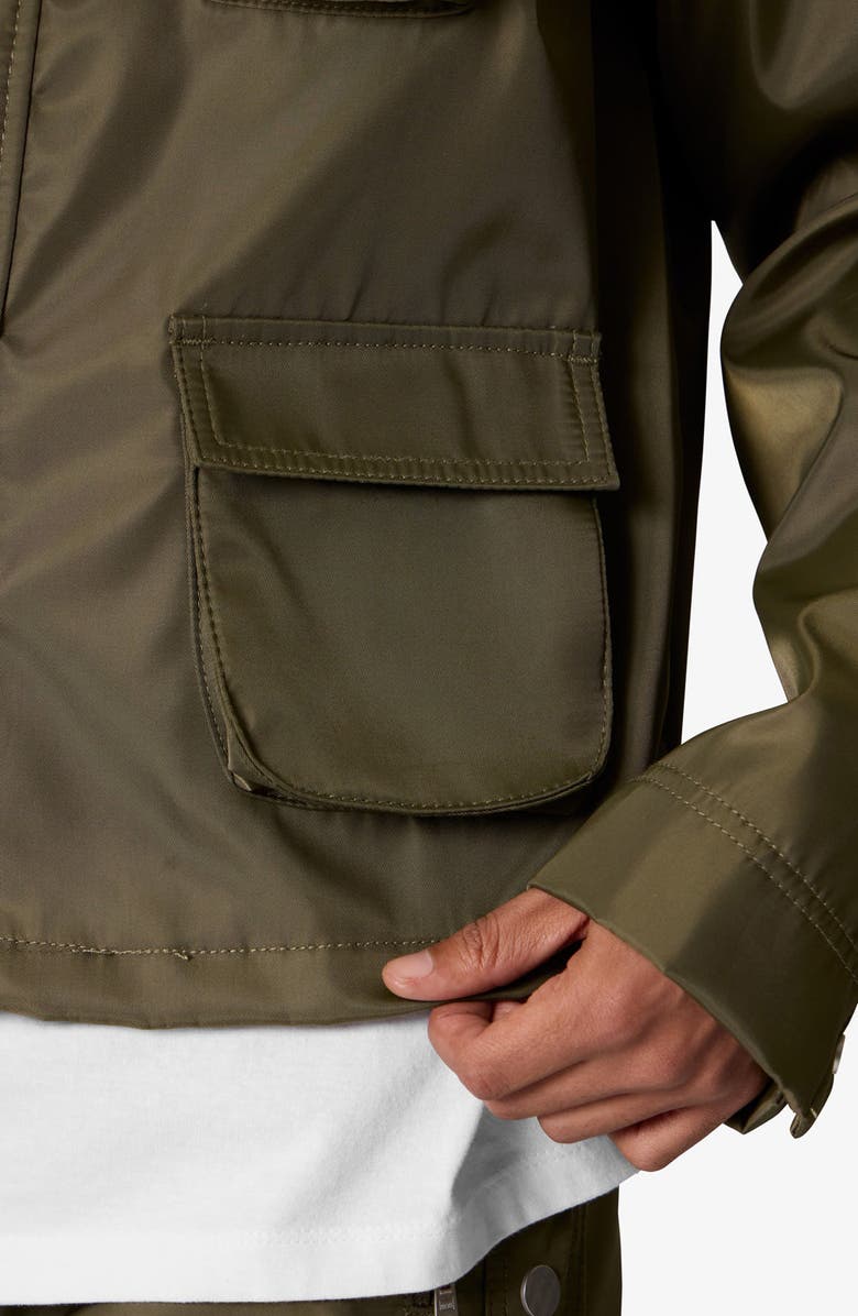 mnml Snap Cargo Work Jacket, Alternate, color, Olive