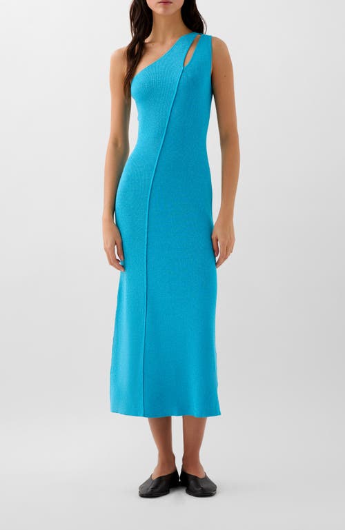 Scalpers Asy Lurex Knit Dress In Blue