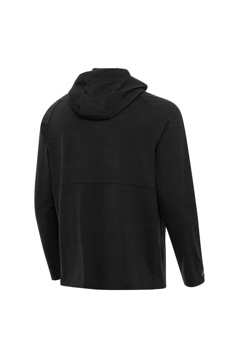 Men's Antigua  Heather Black Georgia Bulldogs Spikes Quarter-Zip Hoodie, Alternate, color, Heather Black