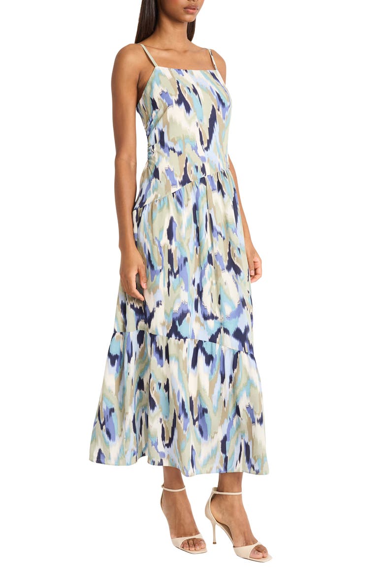 Wavy Tier Maxi Dress, Alternate, color, LIGHT BLUE/ SAGE