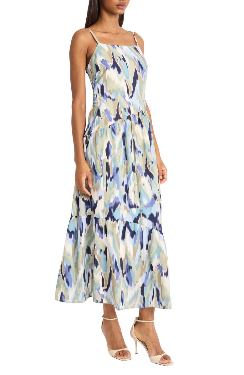 DONNA MORGAN FOR MAGGY Wavy Tier Maxi Dress, Alternate, color, Light Blue/ Sage