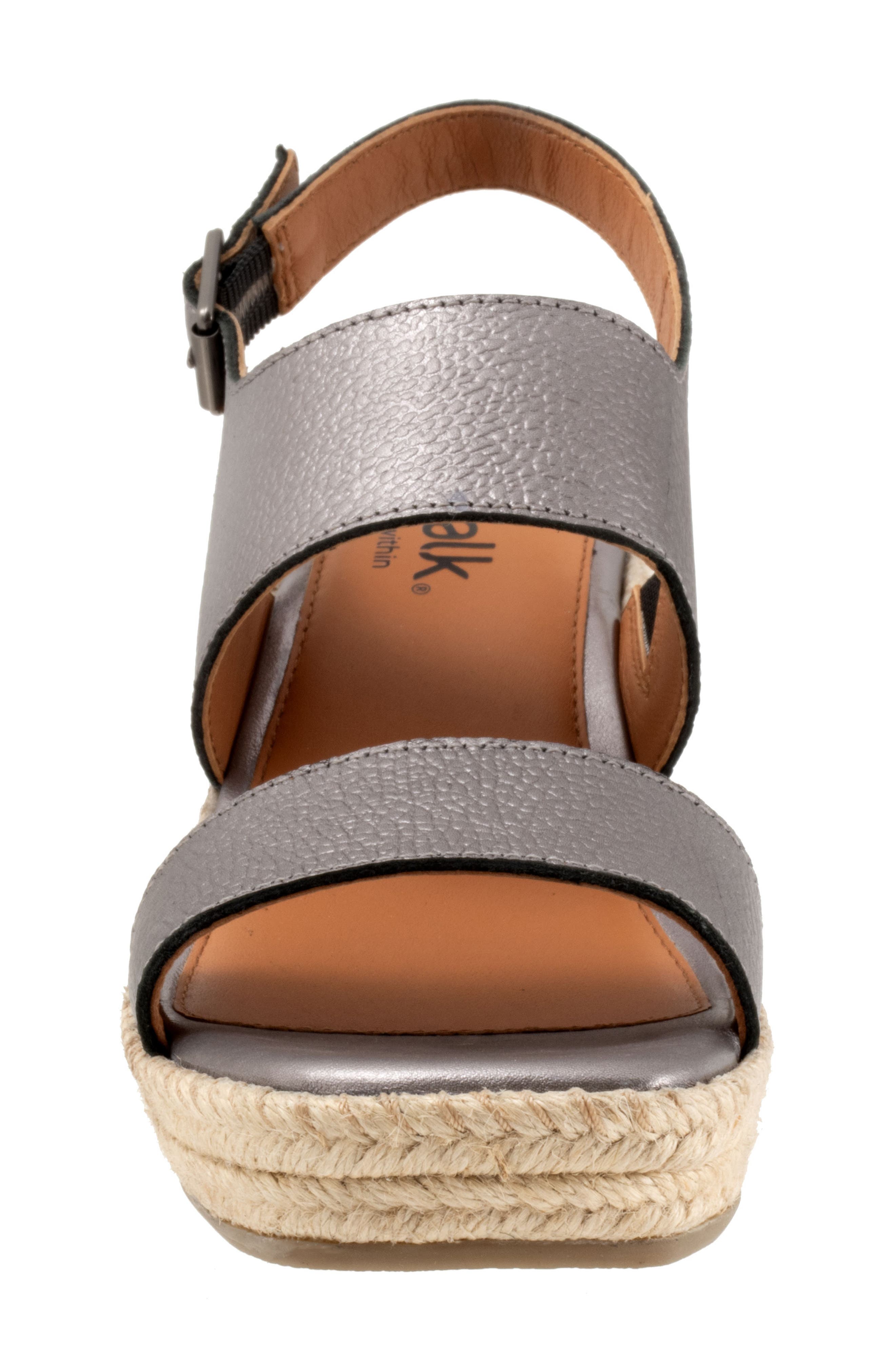 SoftWalk<sup>®</sup> Hartley Espadrille Wedge Sandal, Alternate, color, Pewter Metal