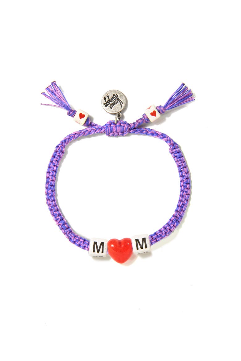 MOM Heart Bracelet, Main, color, Purple