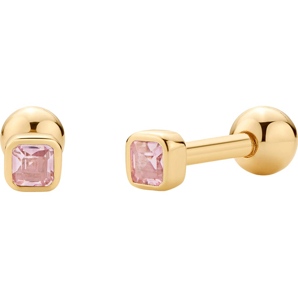 Made By Mary Cubic Zirconia Birthstone Stud Earrings In Brown