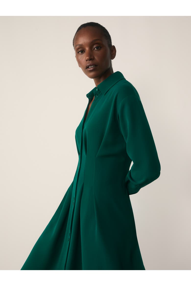 Amara Long Sleeve Collared Shirt Dress, Alternate, color, Green