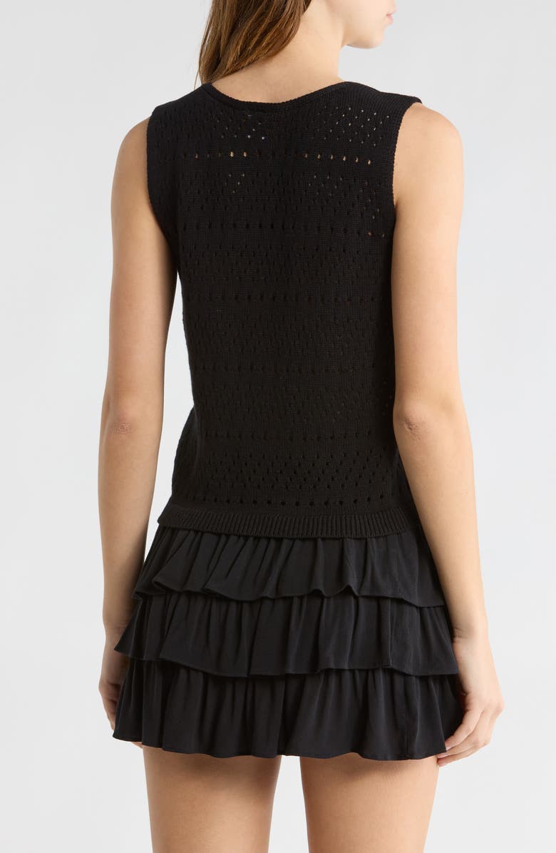 Abound Tie Front Sweater Tank, Alternate, color, Black