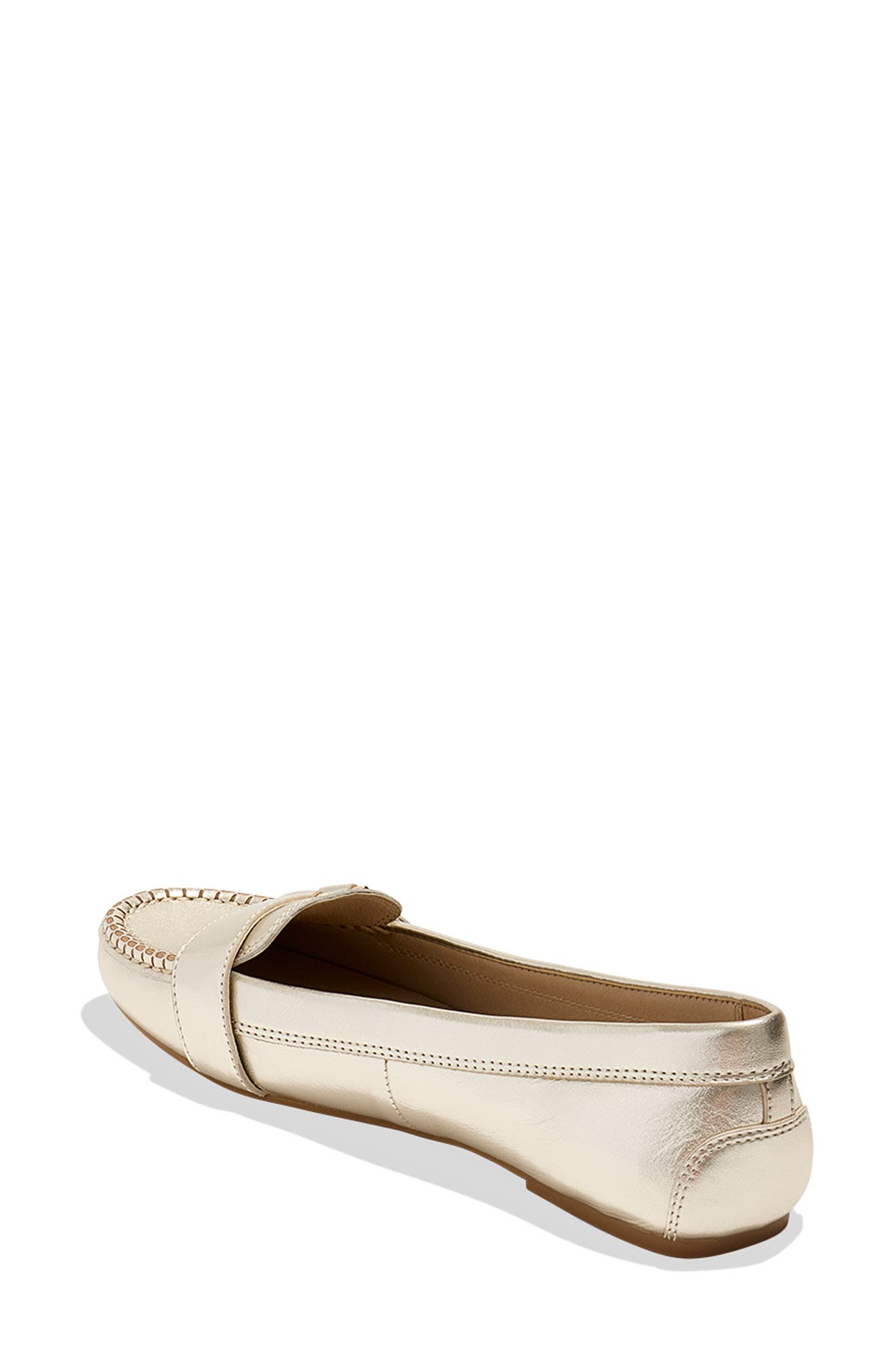 Jack Rogers Hanover Moc Toe Flat, Alternate, color, Platinum