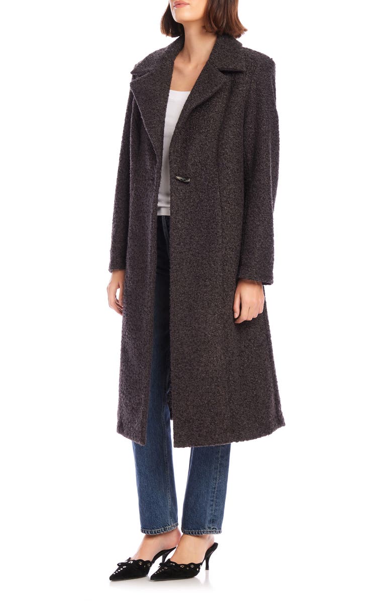 FIFTEEN TWENTY Teddy Bouclé Longline Coat, Alternate, color, Charcoal