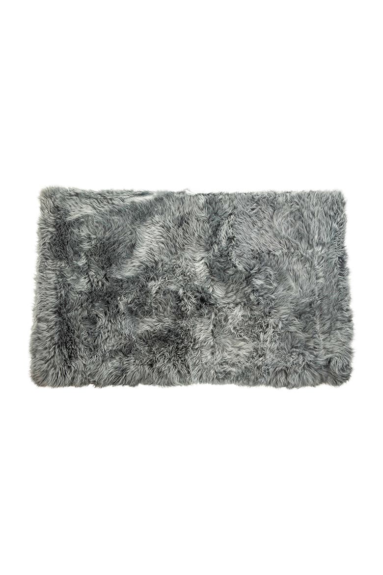 New Zealand Rectangular Sheepskin Throw - 3ft X 5ft - Natural, Main, color, GREY