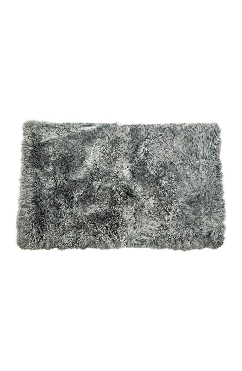 NATURAL New Zealand Rectangular Sheepskin Throw - 3ft X 5ft - Natural, Main, color, Grey