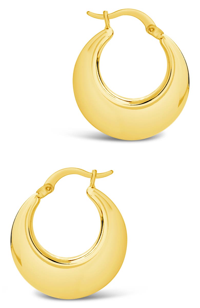 Sterling Forever Mina Hoop Earrings, Main, color, Gold