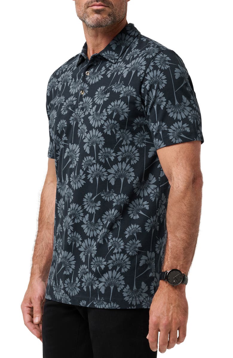 TravisMathew Comfortknit Breeze Floral Polo, Alternate, color, Total Eclipse