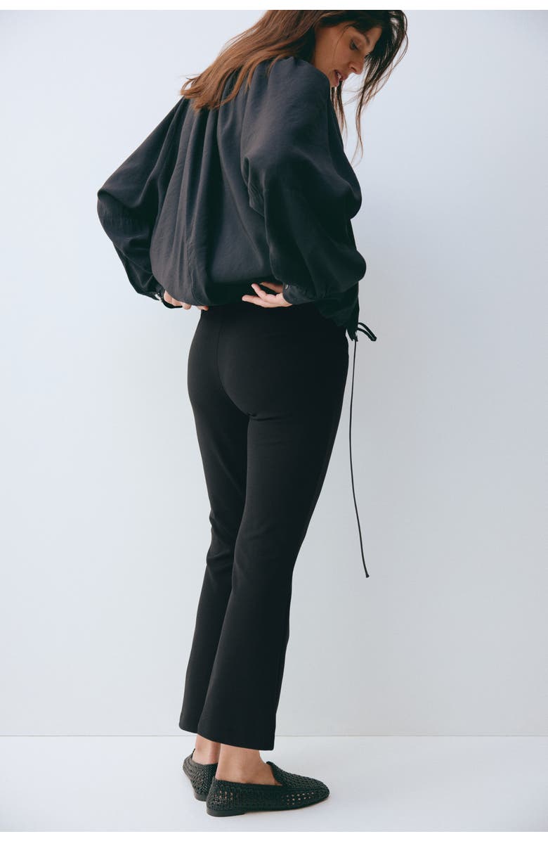 H&M Mama Flared Interlock Trousers, Alternate, color, Black