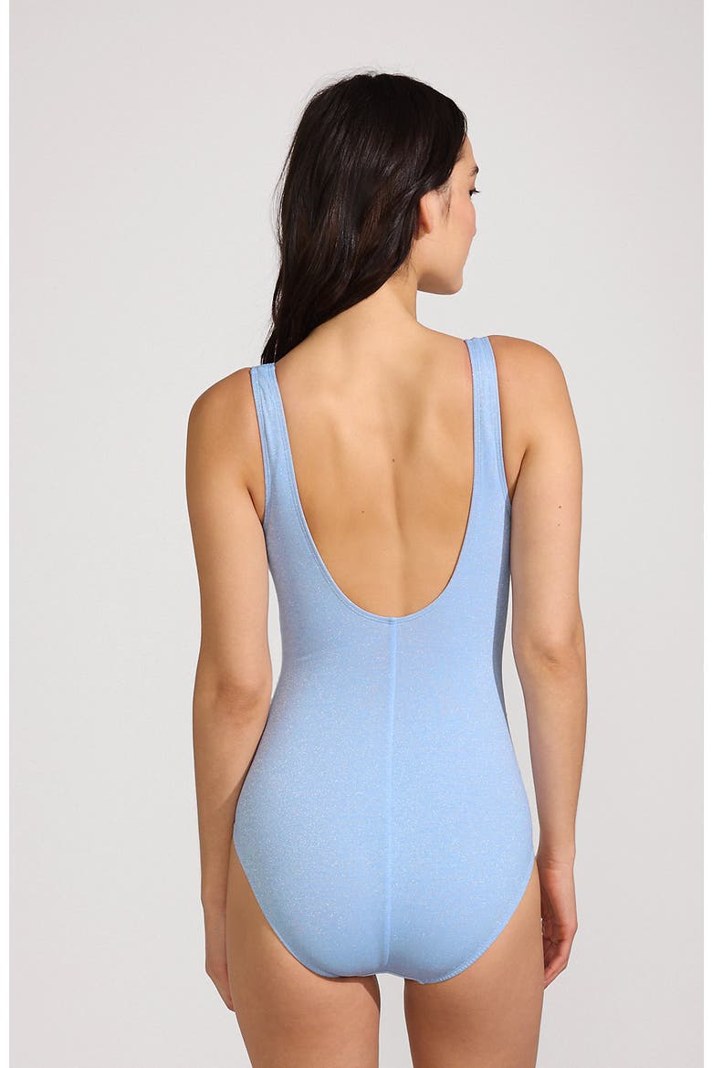 SlenderSuit Wrap One Piece Swimsuit, Alternate, color, Soft Cloud Blue Shine