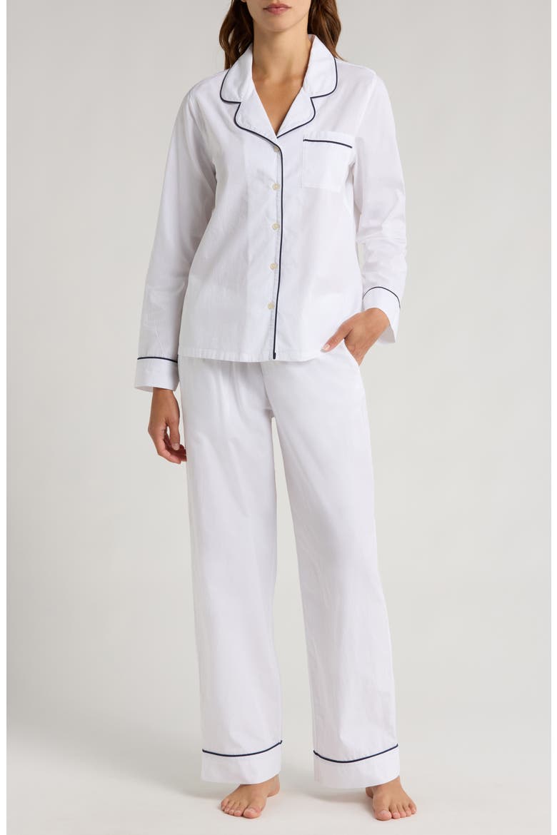 Classic Cotton Pajamas, Main, color, WHITE