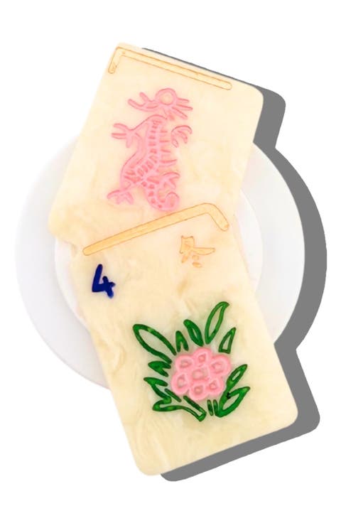 Hand Painted Flower Mahjong Phone Grip