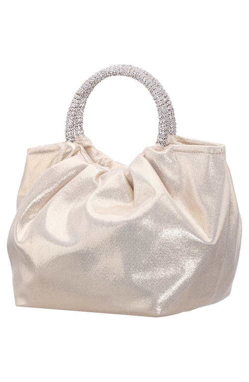Nina Fancy Top Handle Clutch In Light Gold