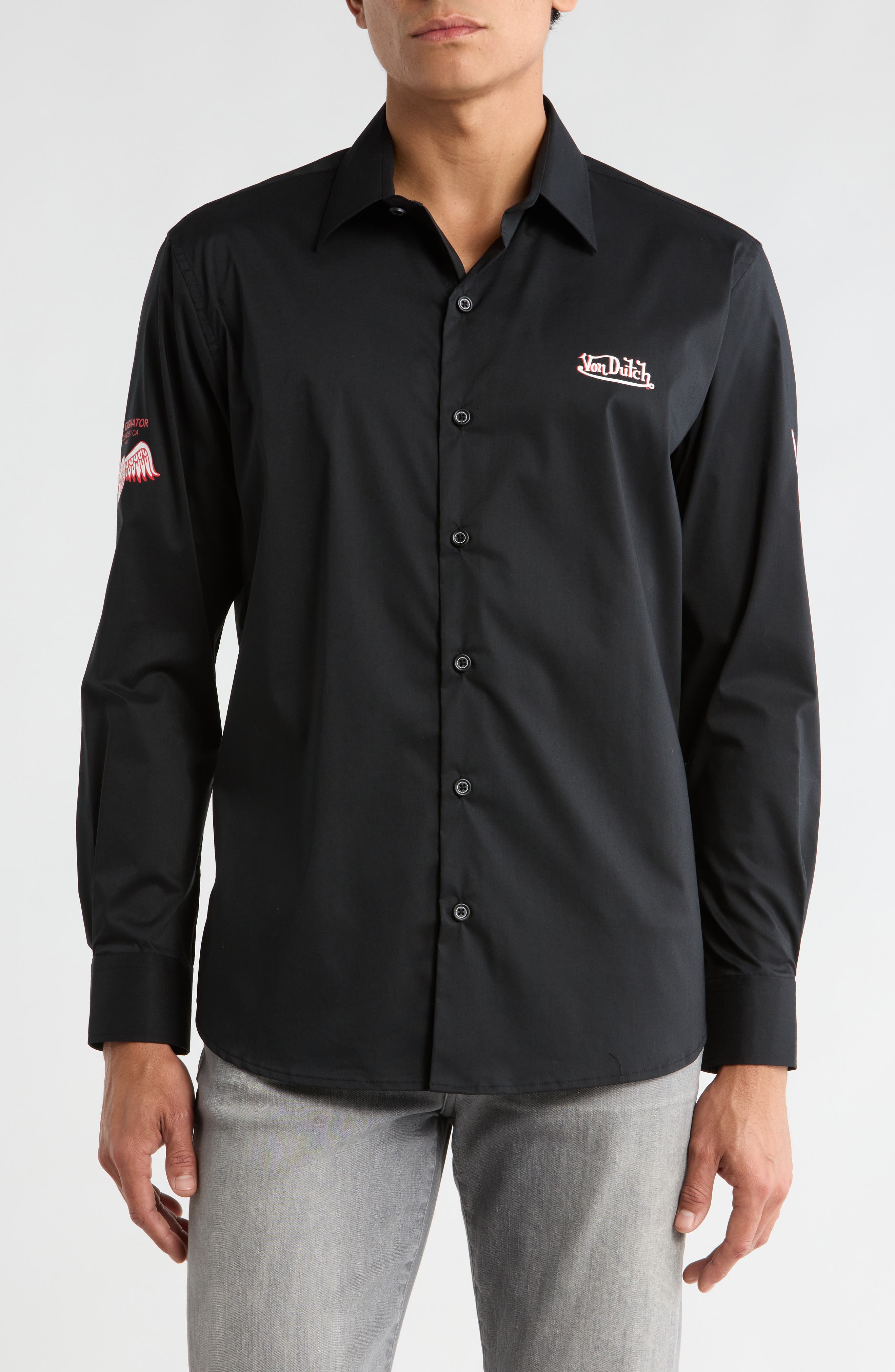 Von Dutch Logo Graphic Long Sleeve Shirt