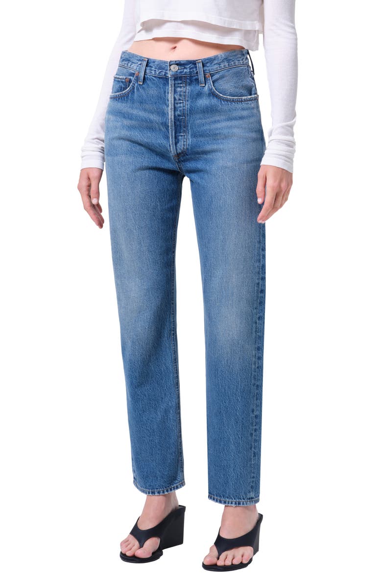 AGOLDE '90s Pinch High Waist Straight Leg Jeans, Alternate, color, Circulate Ind