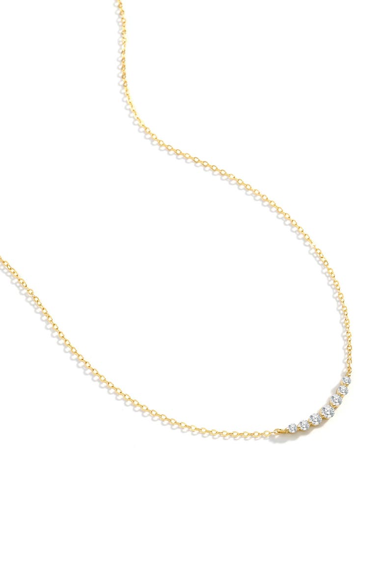Classic Arc Cubic Zirconia Necklace, Alternate, color, 18k Gold Over Sterling Silver