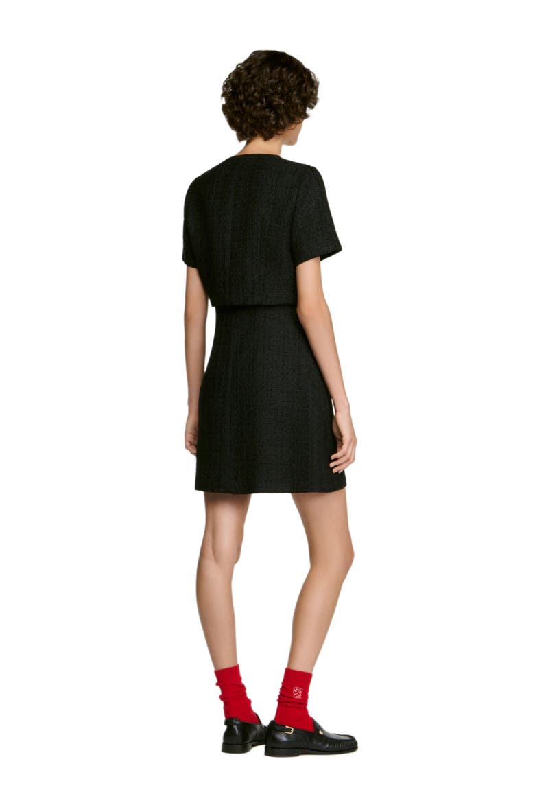 2-in-1 tweed dress, Alternate, color, Black