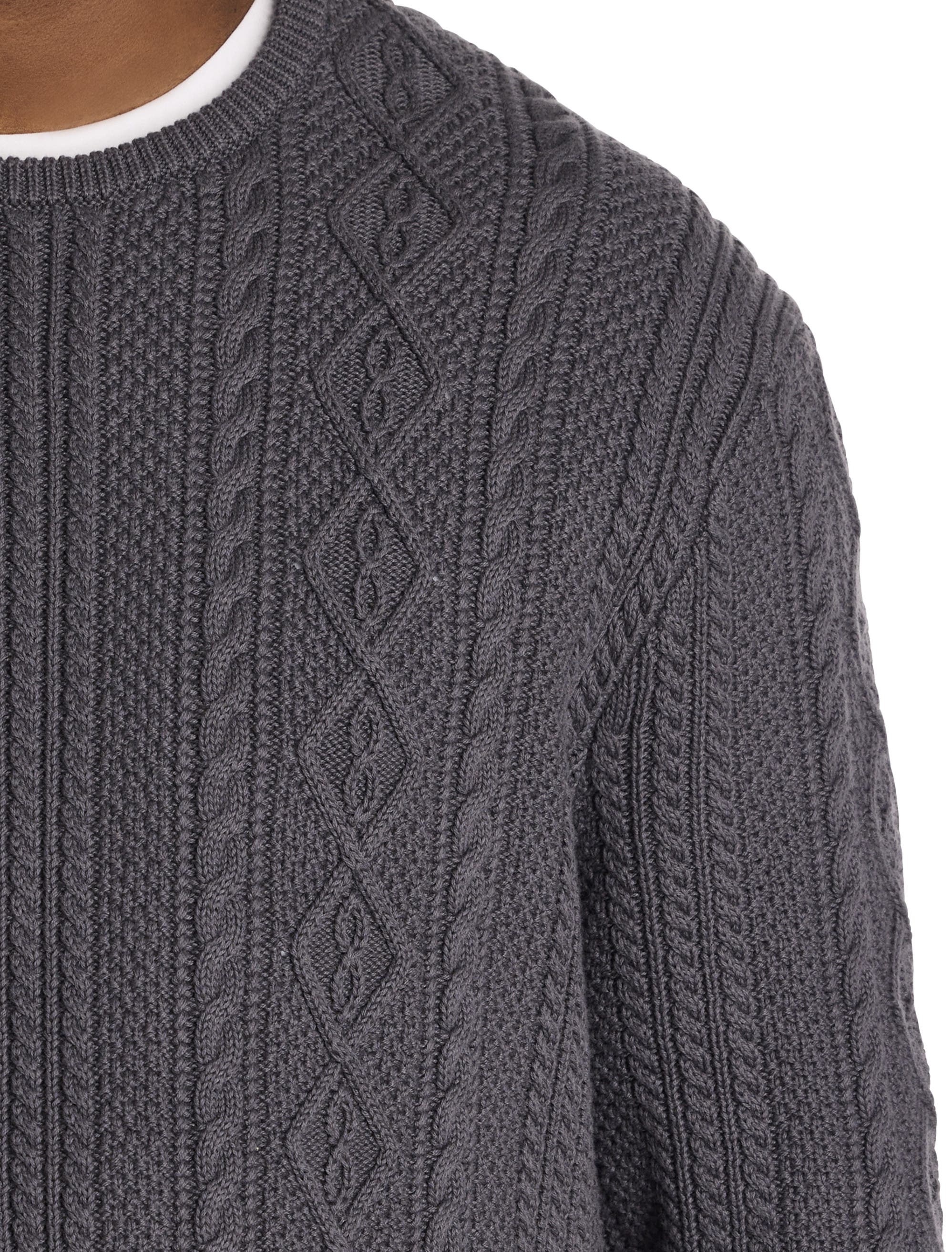 Big & Tall Cable Crewneck Sweater - image 2