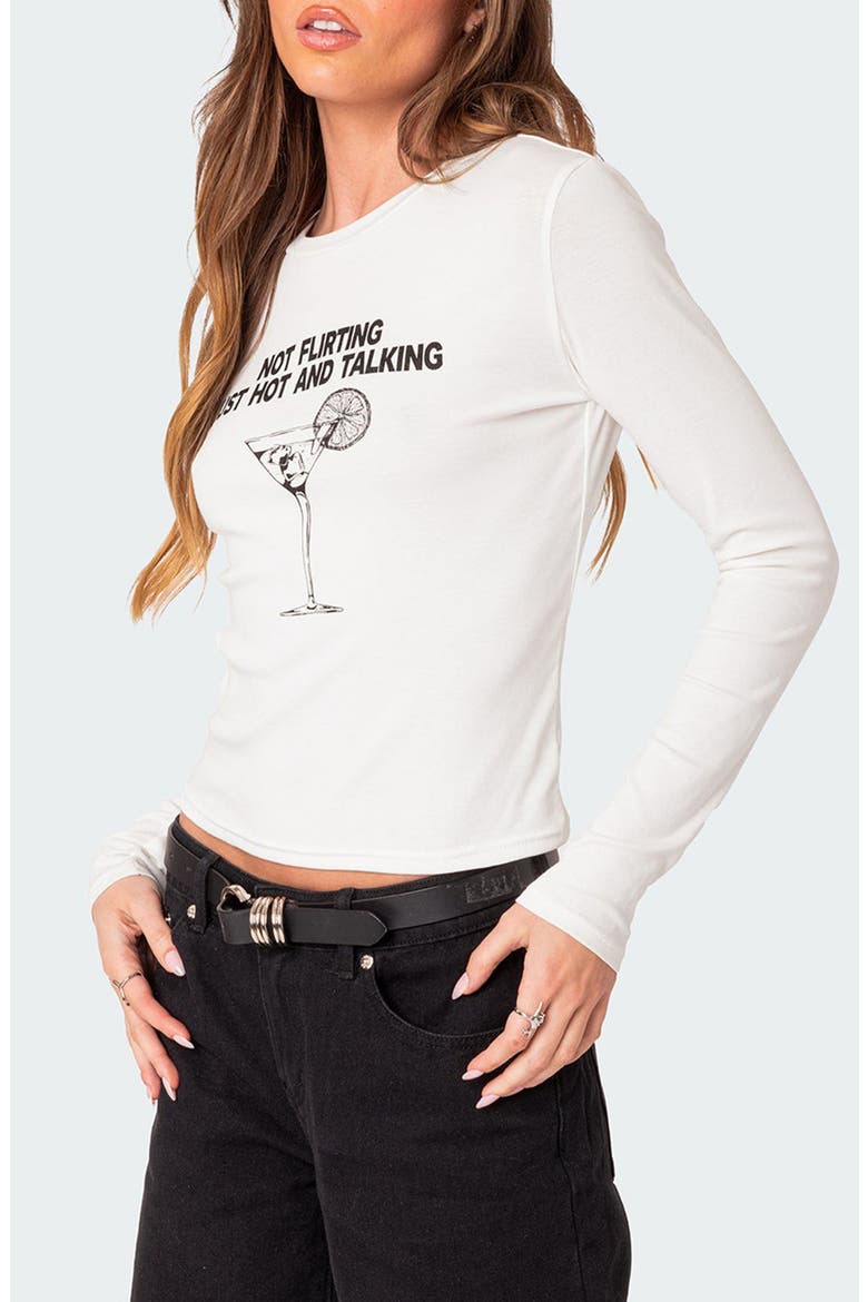 Flirty Long Sleeve Graphic T-Shirt, Alternate, color, CREAM