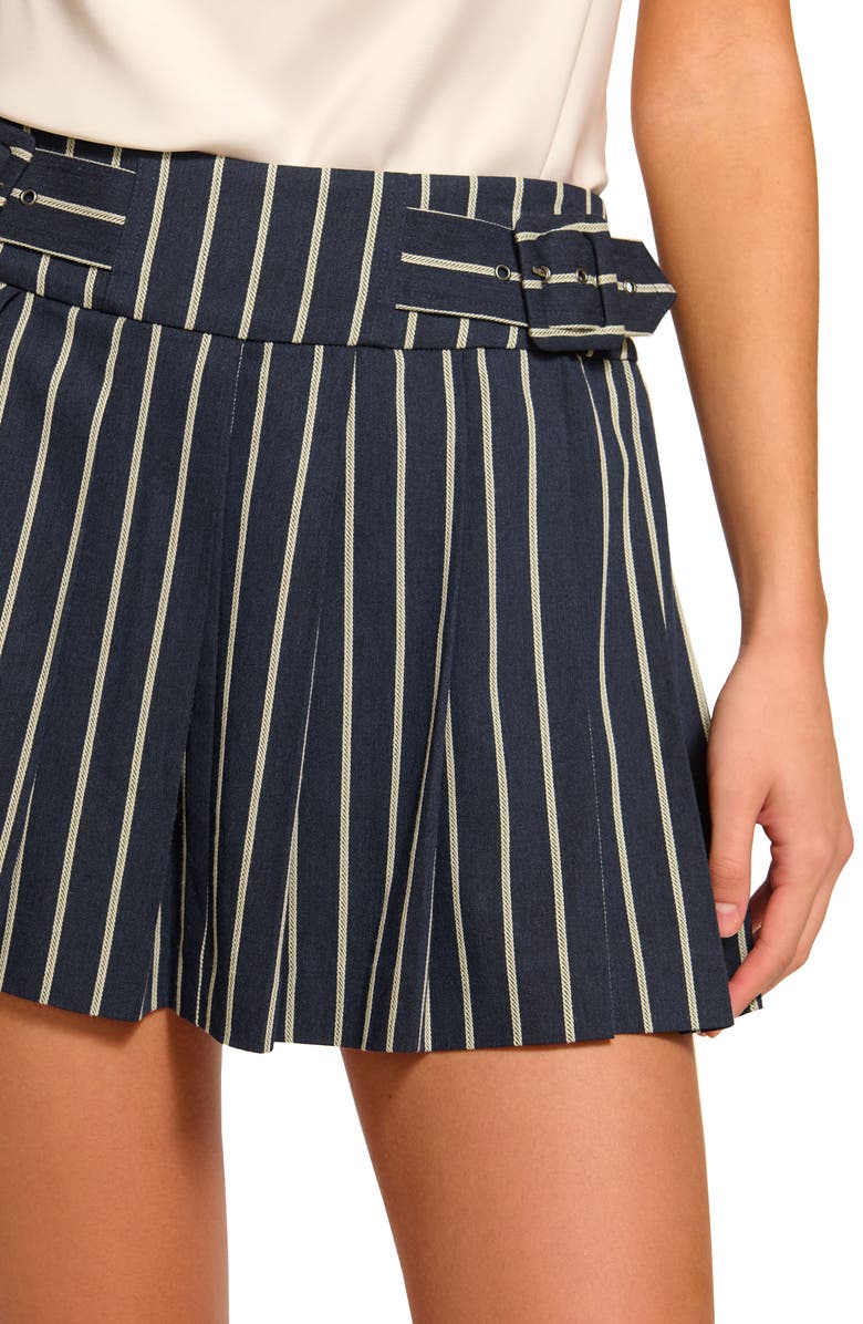 Ramy Brook Samie Stripe Pleated Miniskirt, Alternate, color,