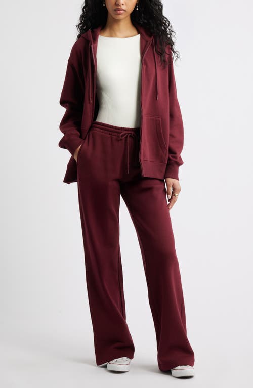 Bp. Wide Leg Fleece Pants In Burgundy
