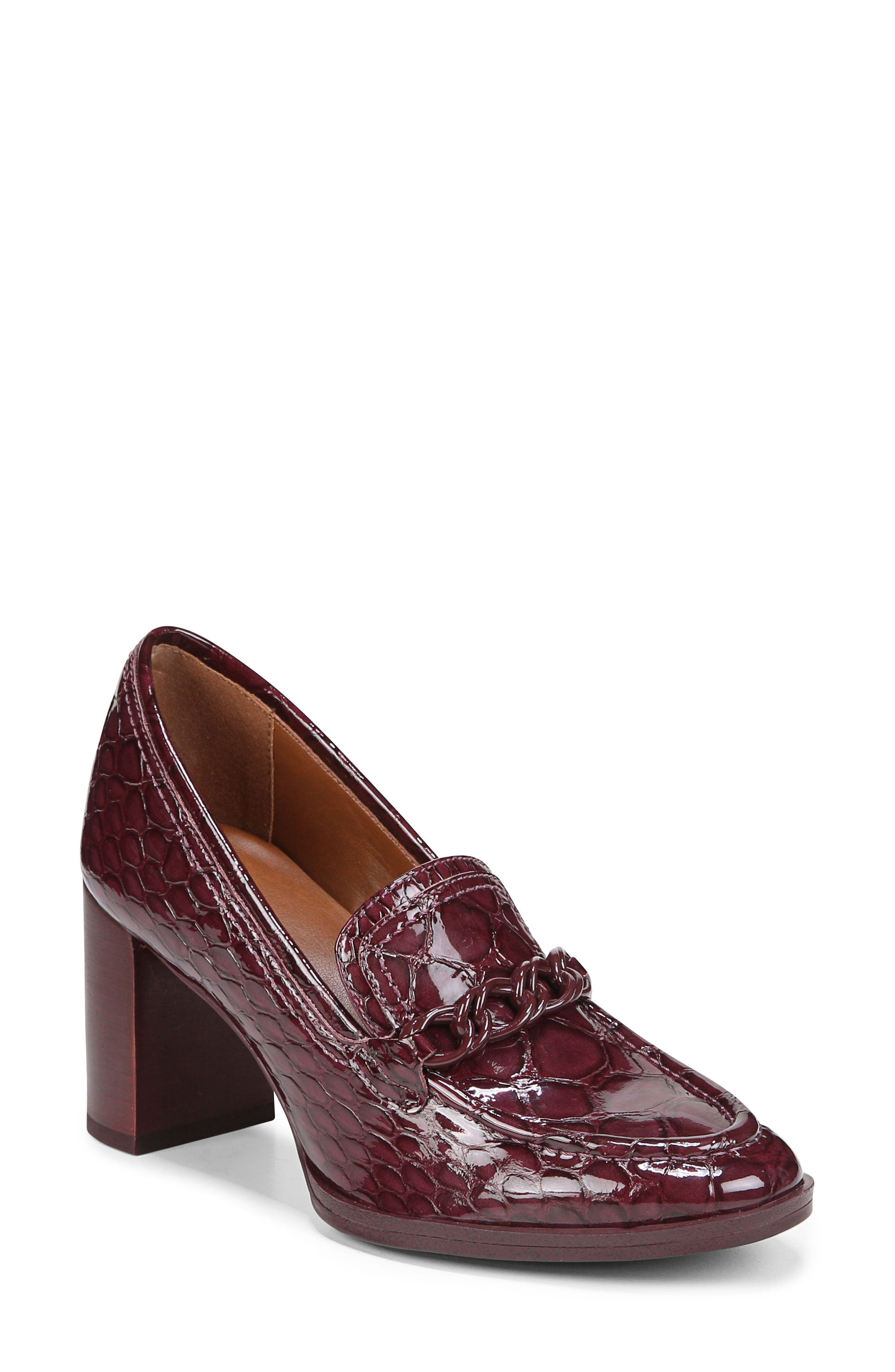 Bliss Loafer Pump, Main, color, CAB SAUV CROC LEATHER