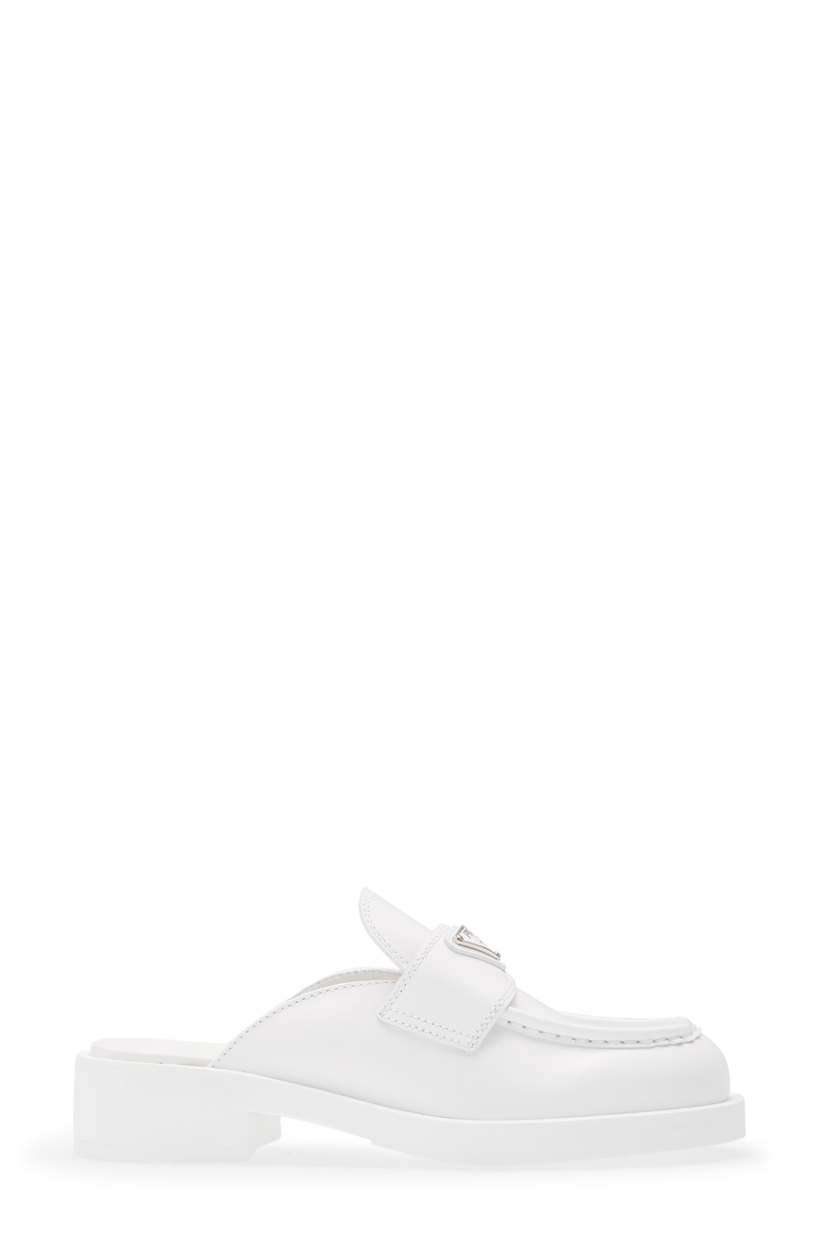 Logo Platform Loafer Mule, Alternate, color, BIANCO